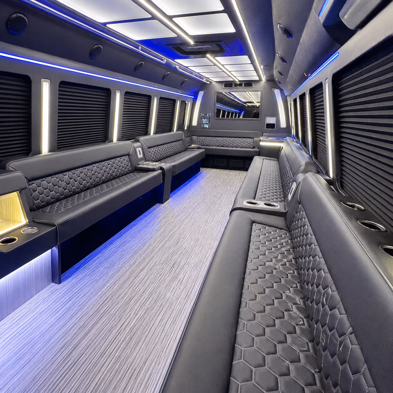 Westminster Private Event Transportation party bus interior