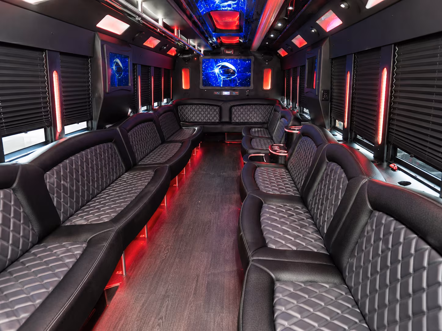 Westminster Wedding Transportation party bus interior