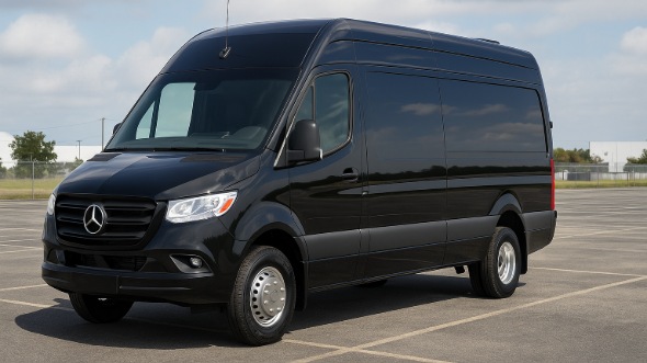 Exterior of Westminster Party Bus Company's 14 Passenger Sprinter Limousine in Broomfield