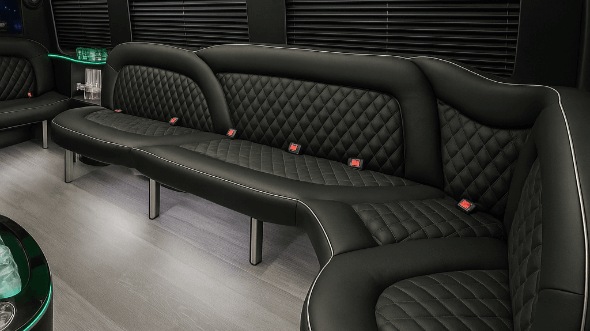 Interior of Westminster Party Bus Company's 18 Passenger Party Bus in Thornton