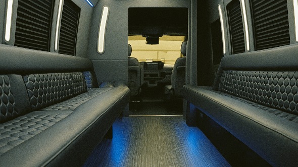 Interior of Westminster Party Bus Company's 25 Passenger Party Bus in Thornton