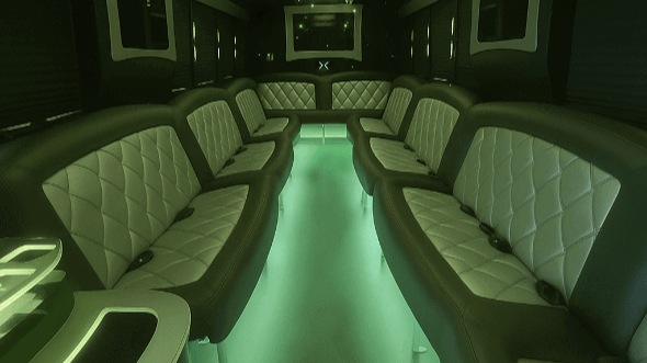 Interior of Westminster Party Bus Company's 28 Passenger Party Bus in Lakewood