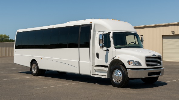 Exterior of Westminster Party Bus Company's 30 Passenger Party Bus in Denver