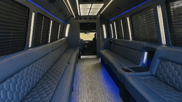 Interior of Westminster Party Bus Company's 30 Passenger Party Bus in Thornton