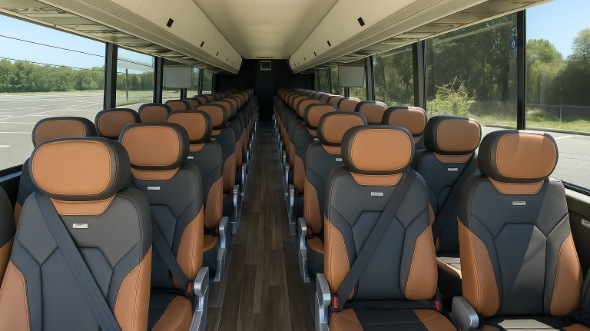 Interior of Westminster Party Bus Company's 40 Passenger Charter Bus in Westminster