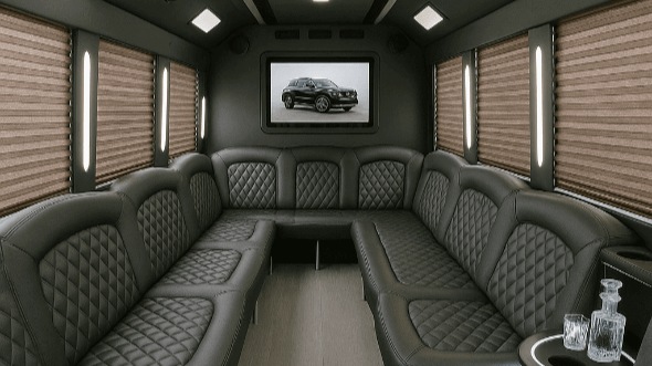 Interior of Westminster Party Bus Company's 40 Passenger Party Bus in Arvada