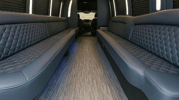 Interior of Westminster Party Bus Company's 40 Passenger Party Bus in Lakewood