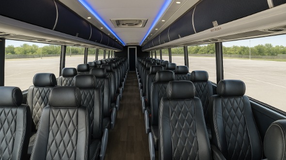 Interior of Westminster Party Bus Company's 44 Passenger Charter Bus in Westminster