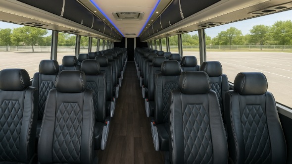 Interior of Westminster Party Bus Company's 46 Passenger Charter Bus in Westminster