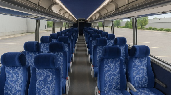 Interior of Westminster Party Bus Company's 51 Passenger Charter Bus in Westminster