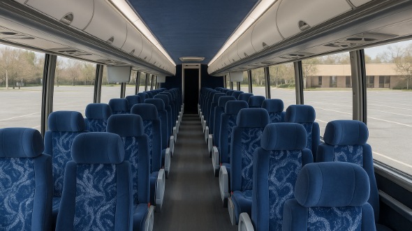 Interior of Westminster Party Bus Company's 56 Passenger Charter Bus in Westminster