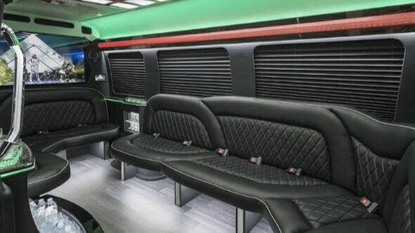 westminster 18 passenger party bus interior