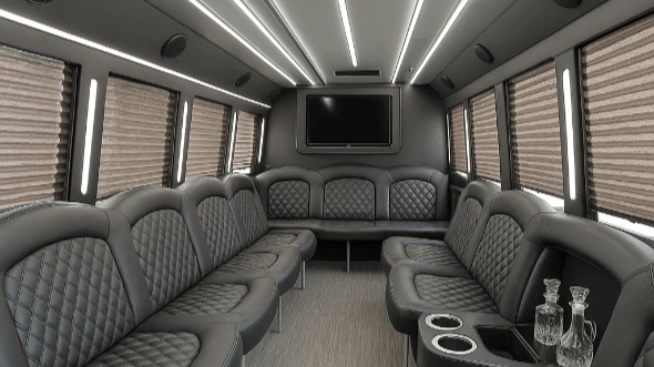 westminster 25 passenger party bus inside