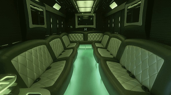 westminster 25 passenger party bus interior