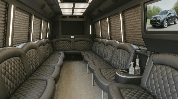 westminster 40 passenger party bus inside